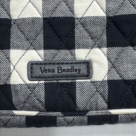 Vera Bradley black & cream Pearl Buffalo black & cream check crossbody purse. - Picture 3 of 6